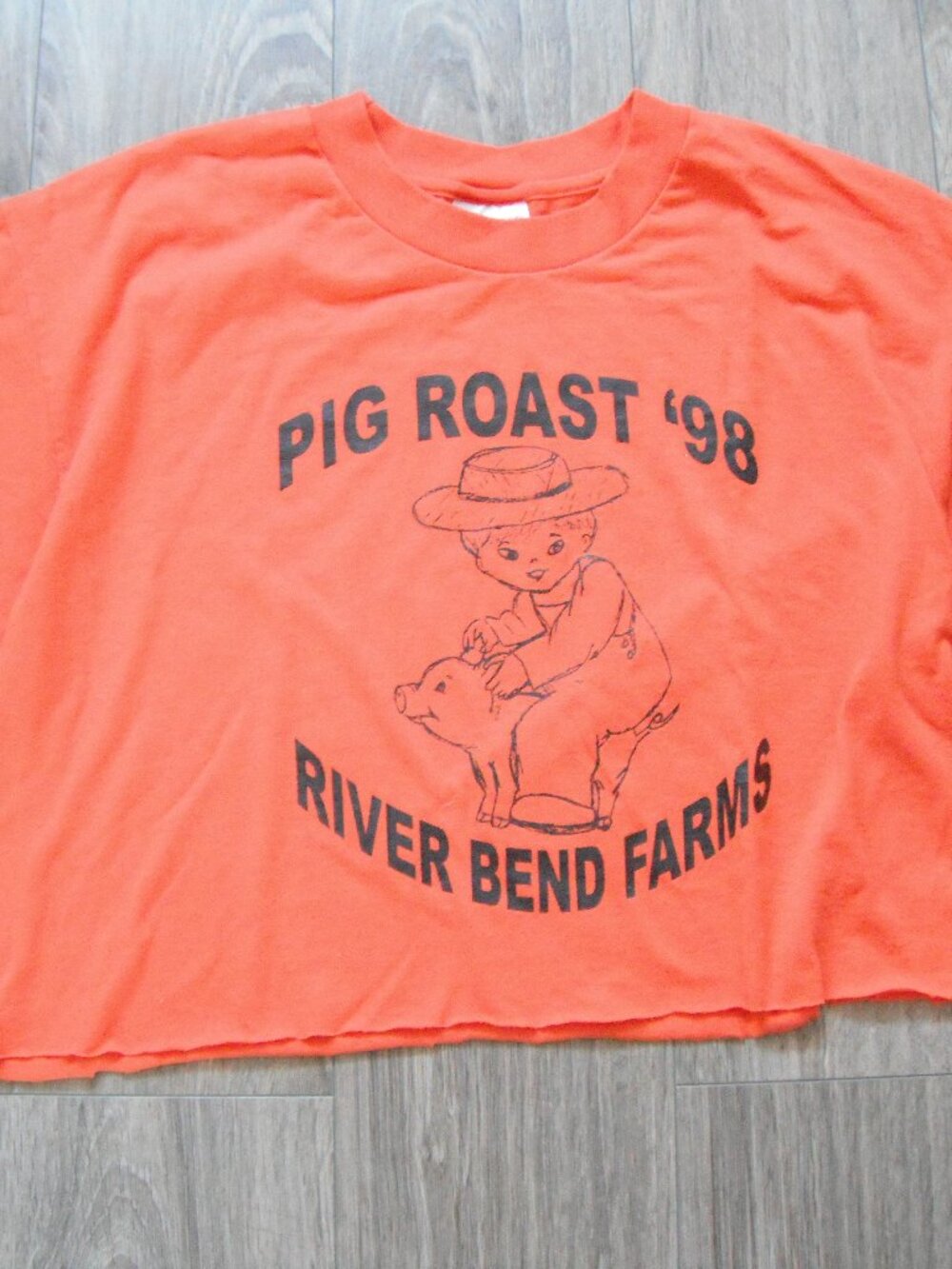 vintage 1998 cropped orange t-shirt